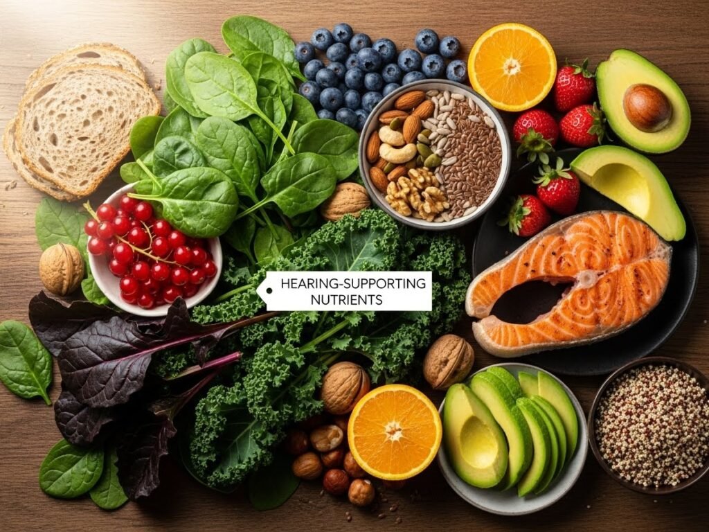 Foods rich in hearing-supporting nutrients: