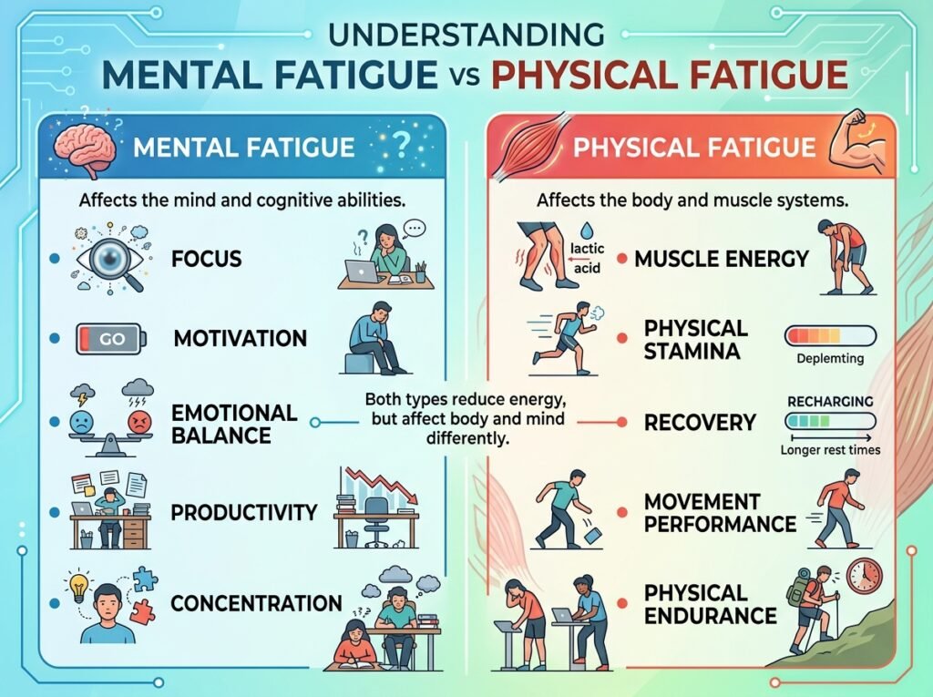 Understanding Mental Fatigue vs Physical Fatigue