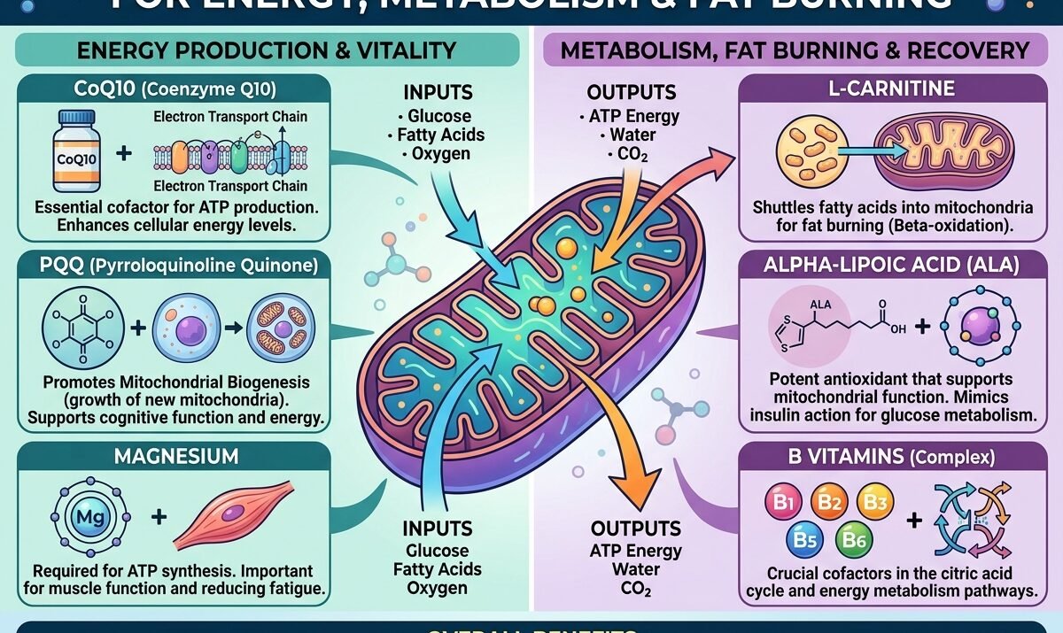 Best Mitochondria Supplements for Energy and Fat Burning: Natural Support for Metabolism and Recovery