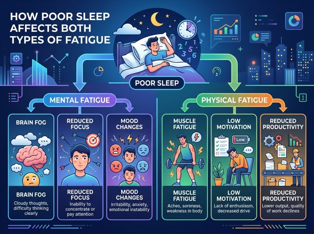 How Poor Sleep Affects Both Types of Fatigue