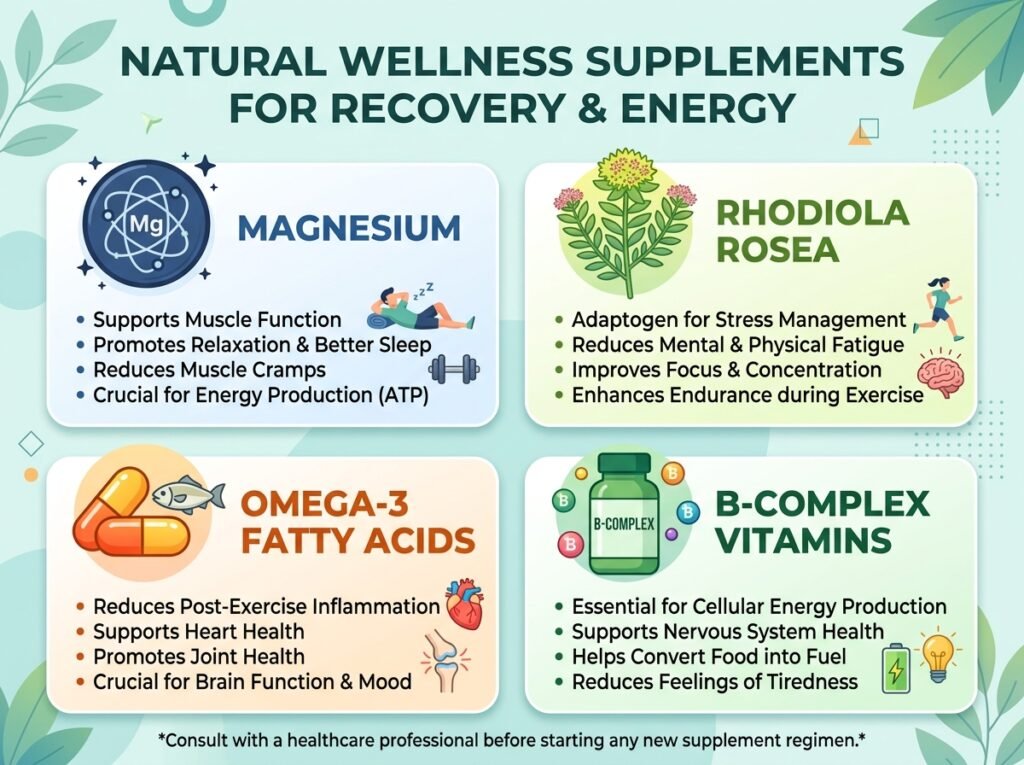 Natural Wellness Supplements Often Used for Recovery and Energy